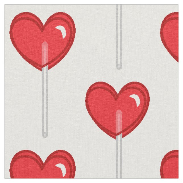 red heart lollipop fabric (Close Up)