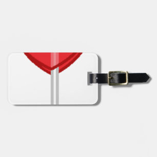 red heart lollipop luggage tag