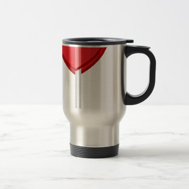 red heart lollipop travel mug (Right)