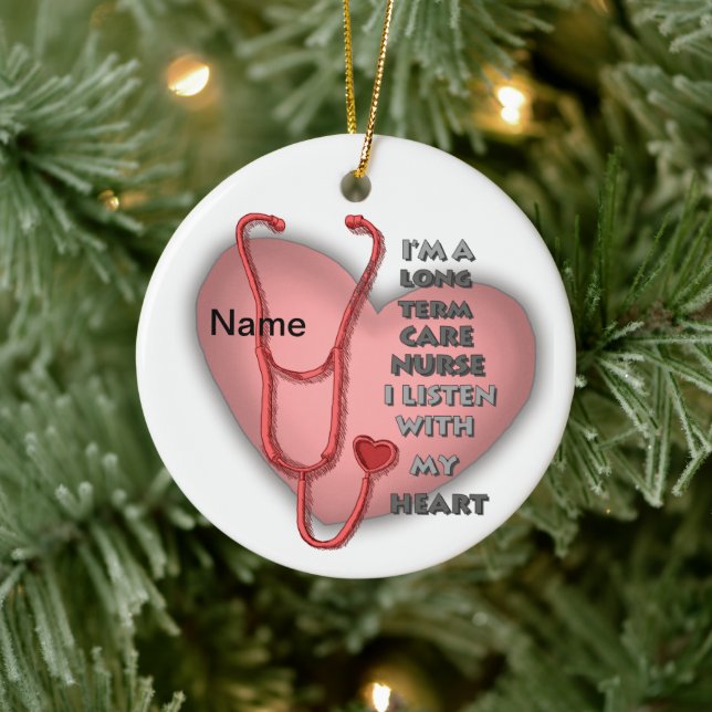 Red Heart Long Term Care Nurse Ceramic Tree Decoration (Tree)
