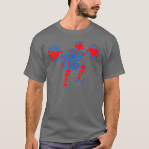 Red Heart Love Blue DadWeight Lifter Daddy Father' T-Shirt