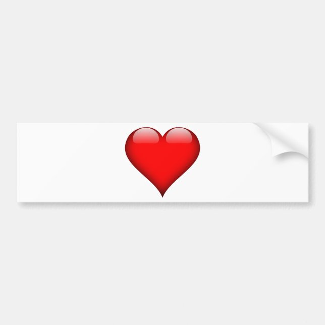Red Heart Love Bumper Sticker (Front)