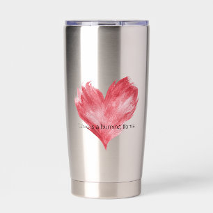 Red Heart Love Burning Flame Insulated Tumbler