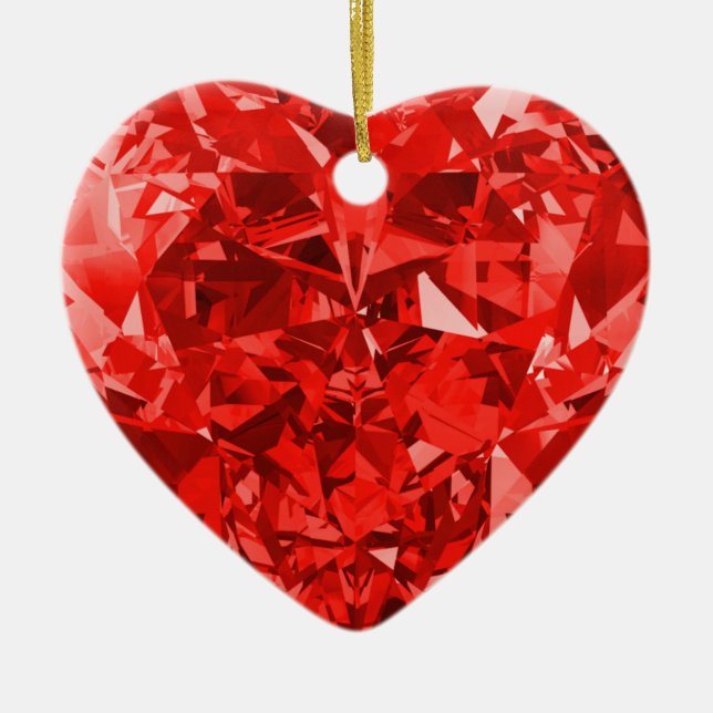 Red Heart Love Ceramic Tree Decoration (Front)