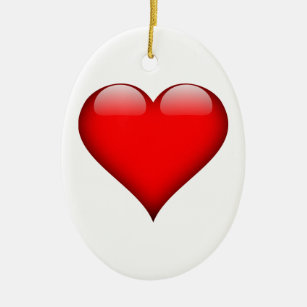 Red Heart Love Ceramic Tree Decoration