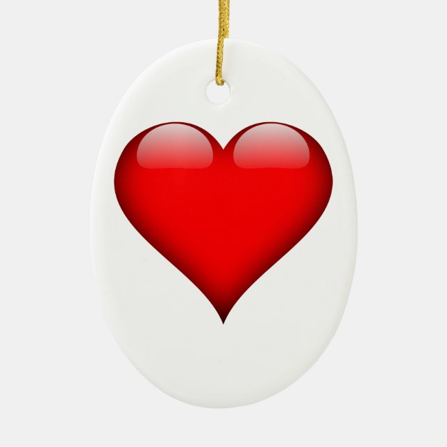 Red Heart Love Ceramic Tree Decoration (Front)