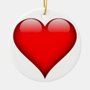 Red Heart Love Ceramic Tree Decoration