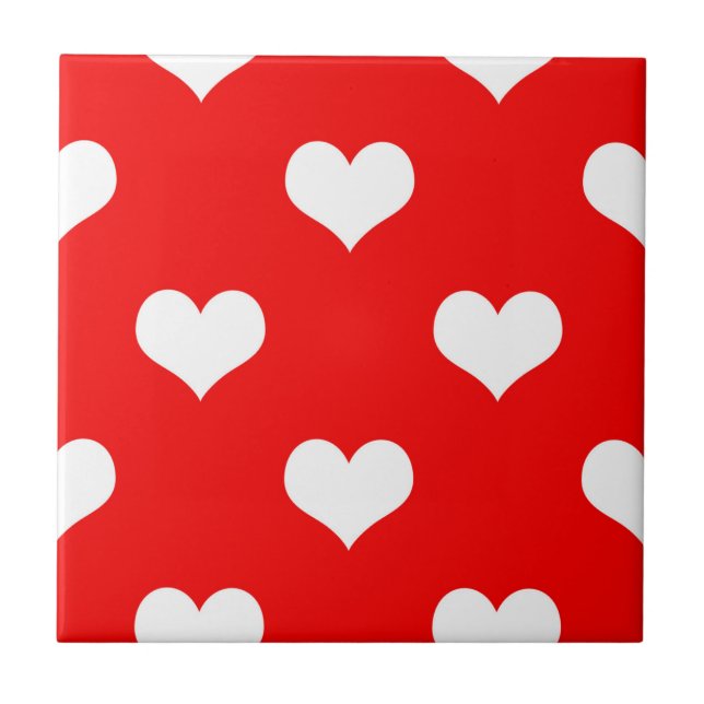 Red Heart Love Design  Tile (Front)