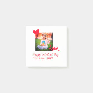 Red heart love happy valentine's day add photo nam post-it notes