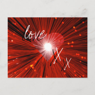 Red Heart 'love & kisses' postcard