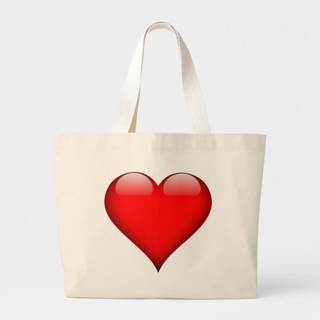 Red Heart Love Large Tote Bag (Front)