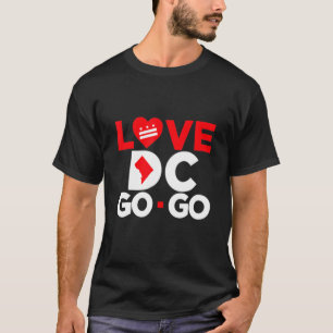 Red Heart Love Map DC Go Go Graphics T-Shirt