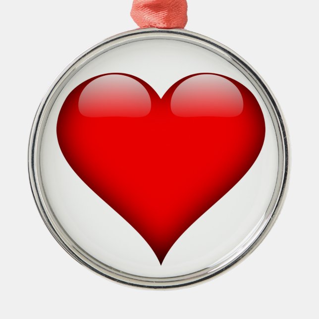 Red Heart Love Metal Tree Decoration (Front)