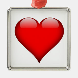 Red Heart Love Metal Tree Decoration