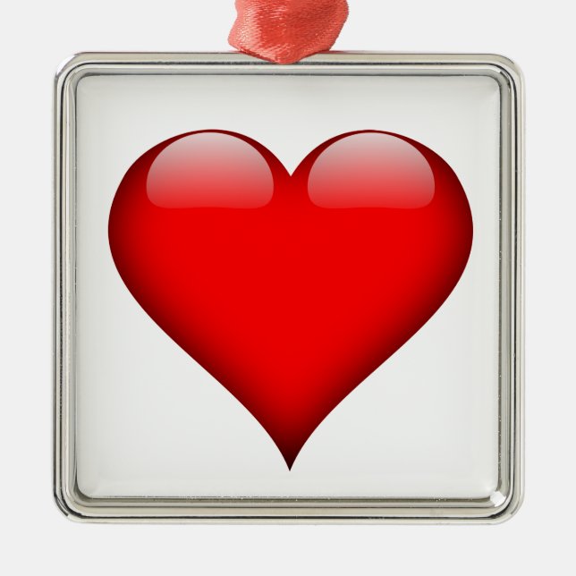 Red Heart Love Metal Tree Decoration (Front)