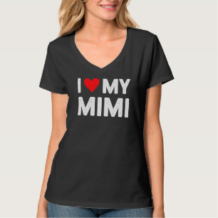 Red Heart Love Mimi Vintage I Love My Mimi T-Shirt