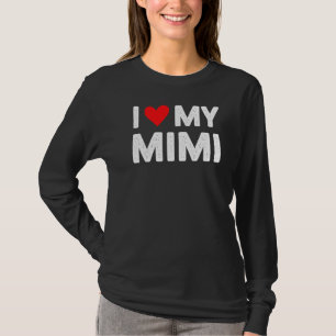 Red Heart Love Mimi Vintage I Love My Mimi T-Shirt