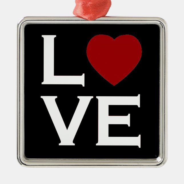 Red Heart Love Ornament (Front)