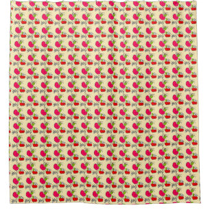 Red Heart Love Pattern Shower Curtain