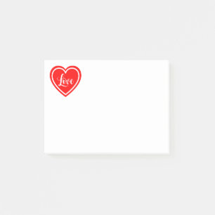 Red Heart Love Post It  - Wedding, Engaged, Bridal Post-it Notes
