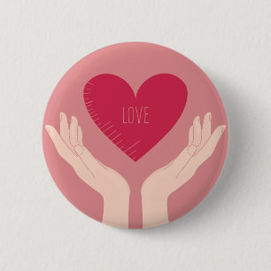 Red Heart love romantic Valentine's Day 6 Cm Round Badge