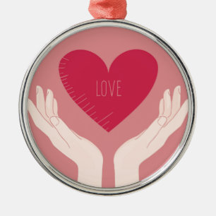Red Heart love romantic Valentine's Day Metal Tree Decoration