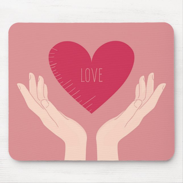 Red Heart love romantic Valentine's Day Mouse Pad (Front)