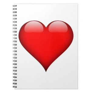 Red Heart Love Spiral Notebook