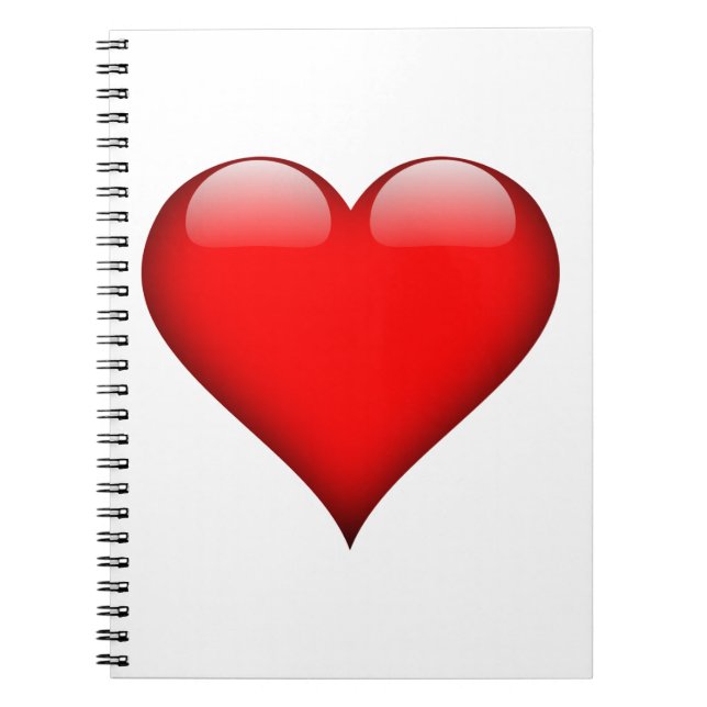 Red Heart Love Spiral Notebook (Front)