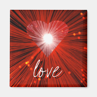 Red Heart 'love' square fridge magnet