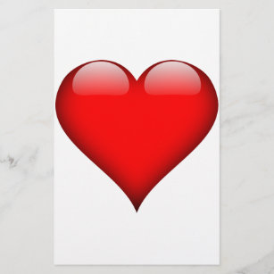 Red Heart Love Stationery