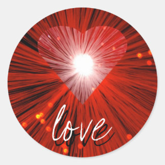 Red Heart 'love' sticker round