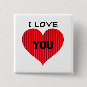 Red Heart Love Symbol-18374 15 Cm Square Badge