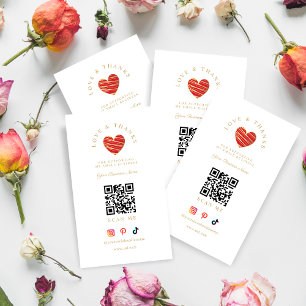 Red Heart Love & Thanks Supporting Small Business Card