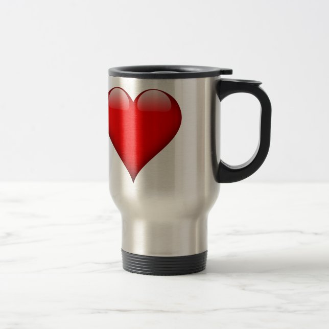 Red Heart Love Travel Mug (Right)