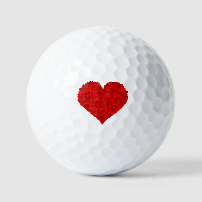 Red Heart Love Valentines for Girlfriend Women Him Golf Balls (Front)