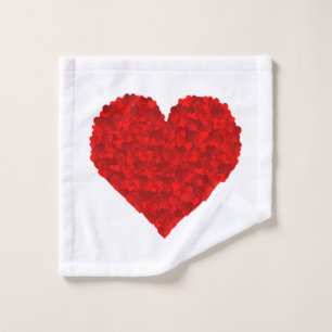 Red Heart Love Valentines for Girlfriend Women Him Wash Cloth