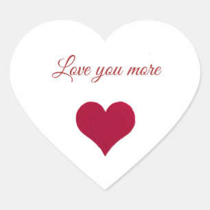 red heart love you more  heart sticker