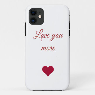 Red heart love you more iPhone / iPad case