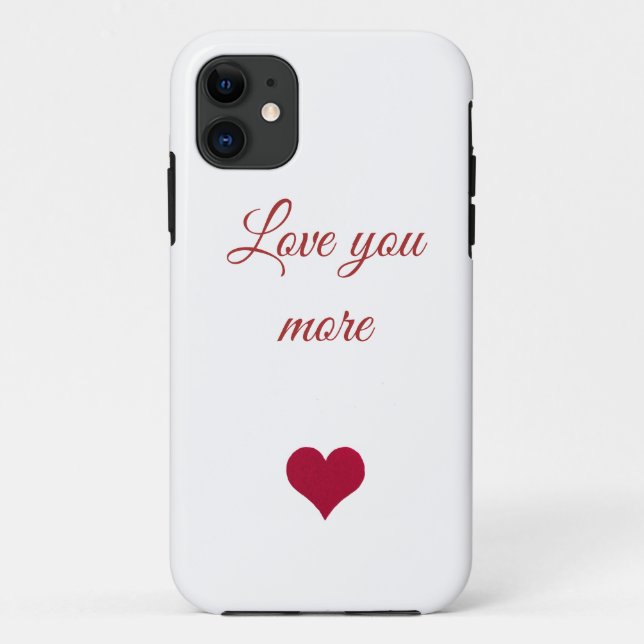 Red heart love you more iPhone / iPad case (Back)