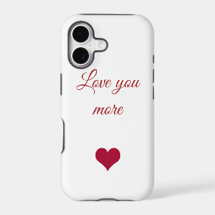 Red heart love you more iPhone / iPad case