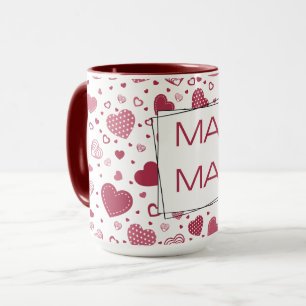 Red Heart “MAMA” Bold Lettering Mug