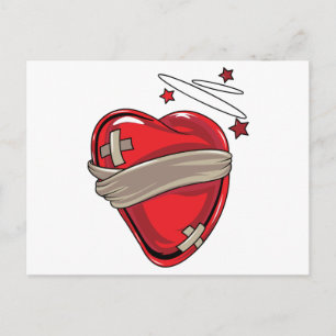 Red Heart Mending Broken Hearts Love Postcard