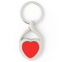 Red Heart Metal Keychain