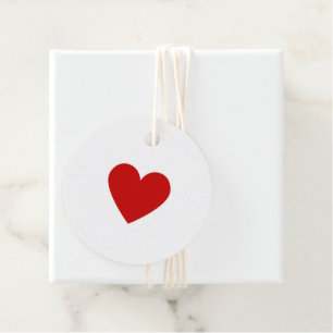 Red Heart Modern Minimalist Simple Elegant Circle  Favour Tags