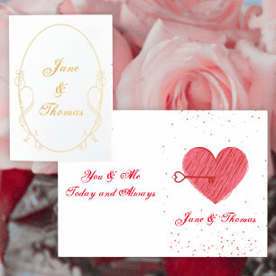Red Heart Modern Romance Elegant Valentines Day Foil Card
