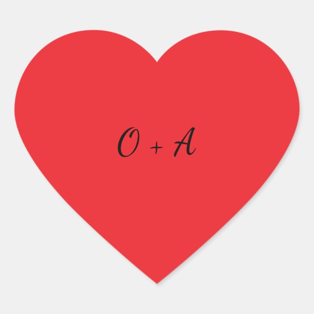 Red Heart Monogram OA Sticker (Front)