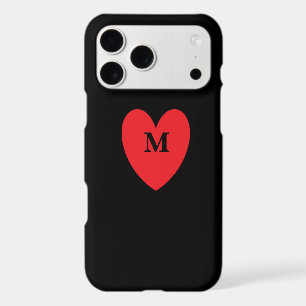 Red Heart Monogrammed Initial Name Black Cool