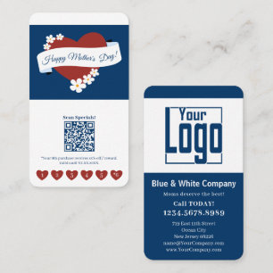 Red Heart Mother's Day Banner Portrait Format Loyalty Card
