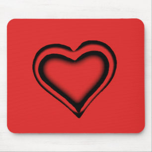 Red Heart Mouse Pad